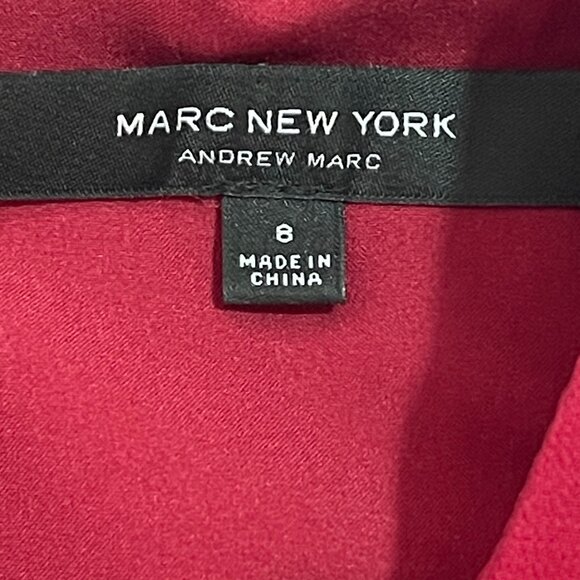 Cabernet Red Pleated Mini Dress Embellished Collar Size 8 - Picture 11 of 15